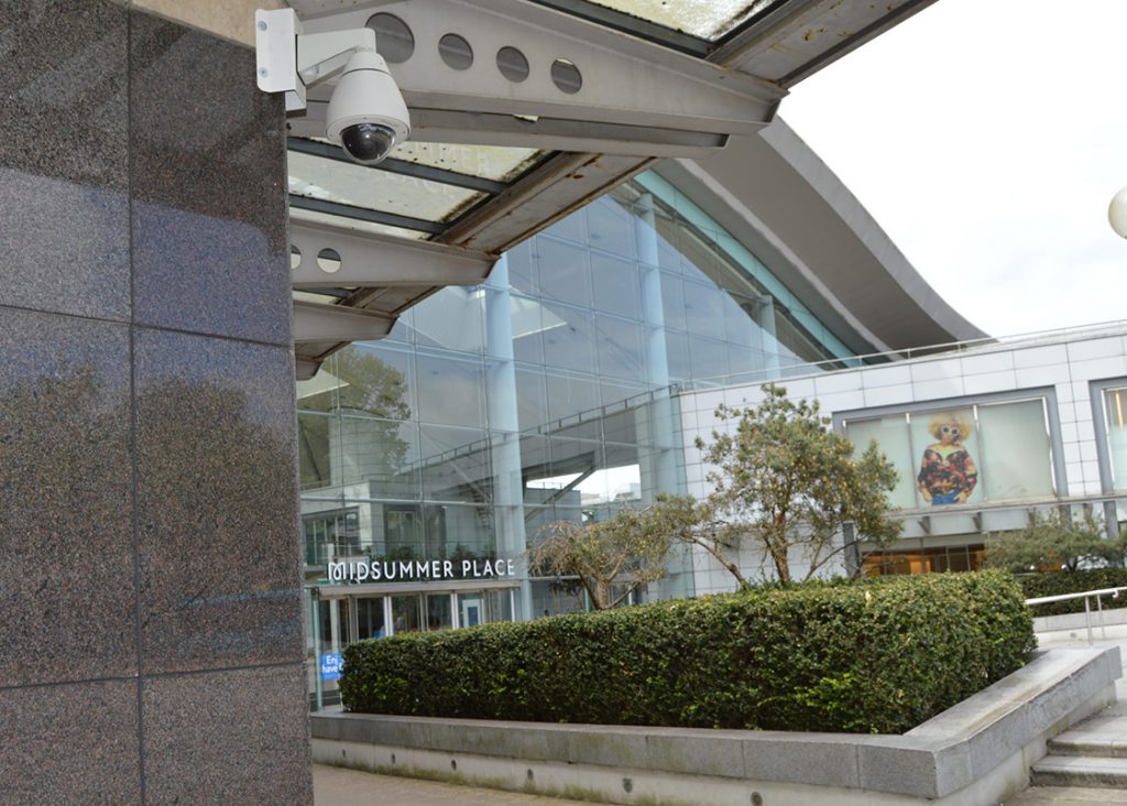 A camera installed by Link CCTV Systems at Midsummer Place, Milton Keynes.